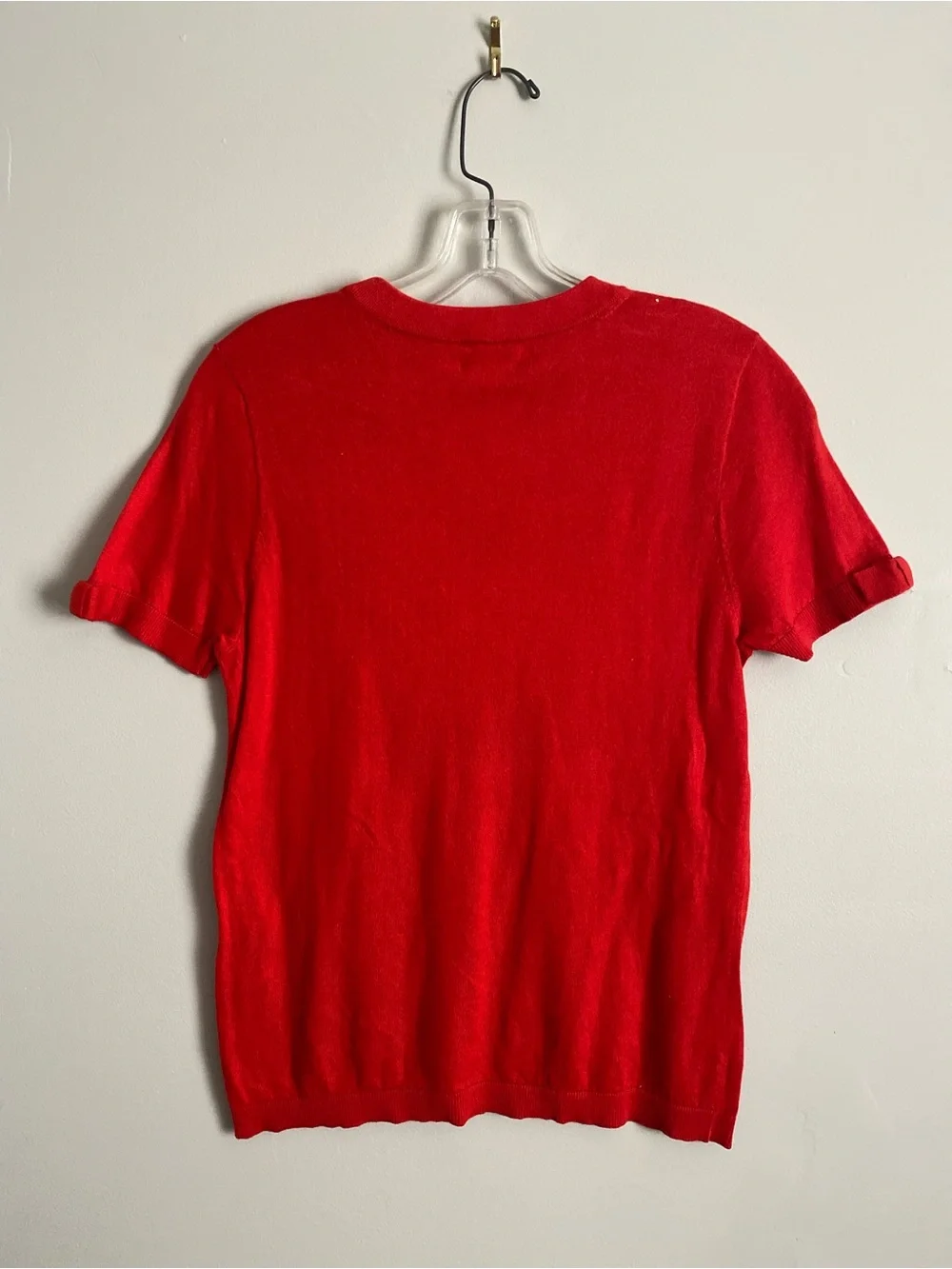 Kate Spade Crewneck Knit Top Lg Silk/Cotton Preppy Chic Classic Capsule Wardrobe